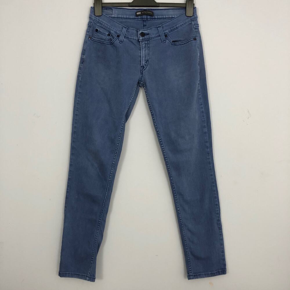 Levis 524 Too Superlow Blue Jeans Womens 9M Med Wash Stretch Denim Low Rise Y2K